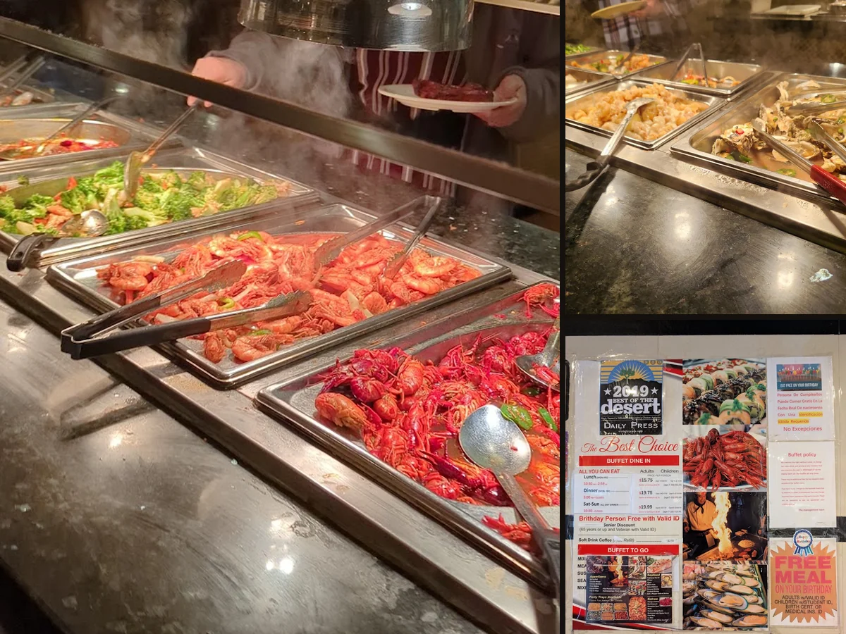 Mongolian grill station with fresh ingredients